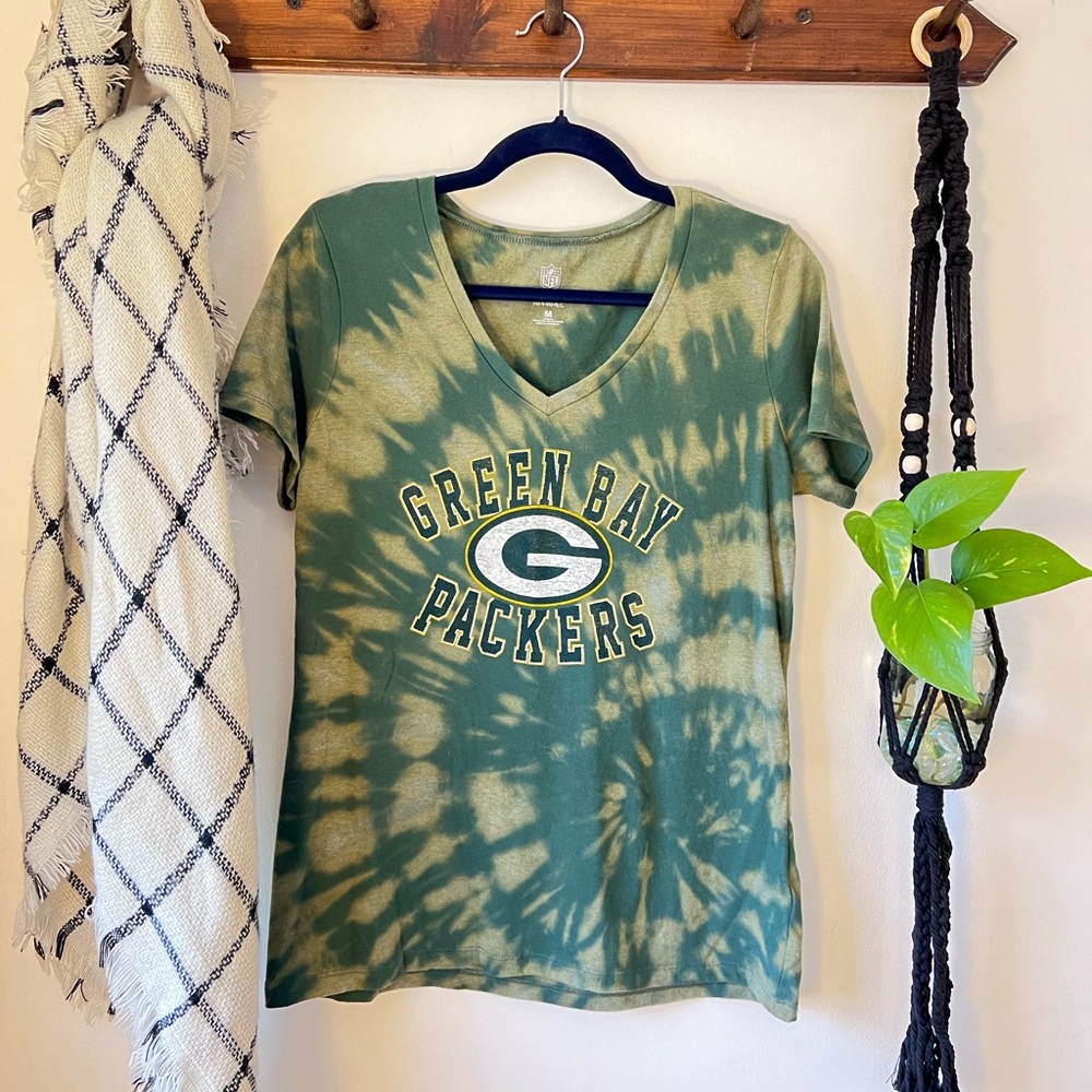 Green Bay Packers Bleach Dyed Shirt
